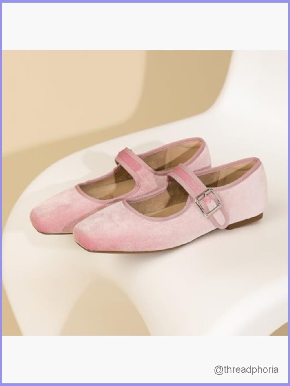 Square Toe Ballet Flats with Adjustable Strap Slip On Work Flats - Picture 4 of 7